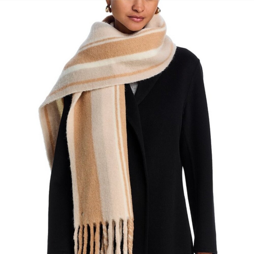 NWT Rag & Bone Siobhan Alpaca & Wool-Blend Scarf OS Camel/Multi
